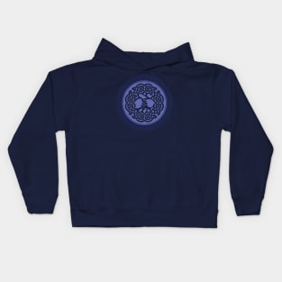 Celtic Tree of Life, blue Kids Hoodie